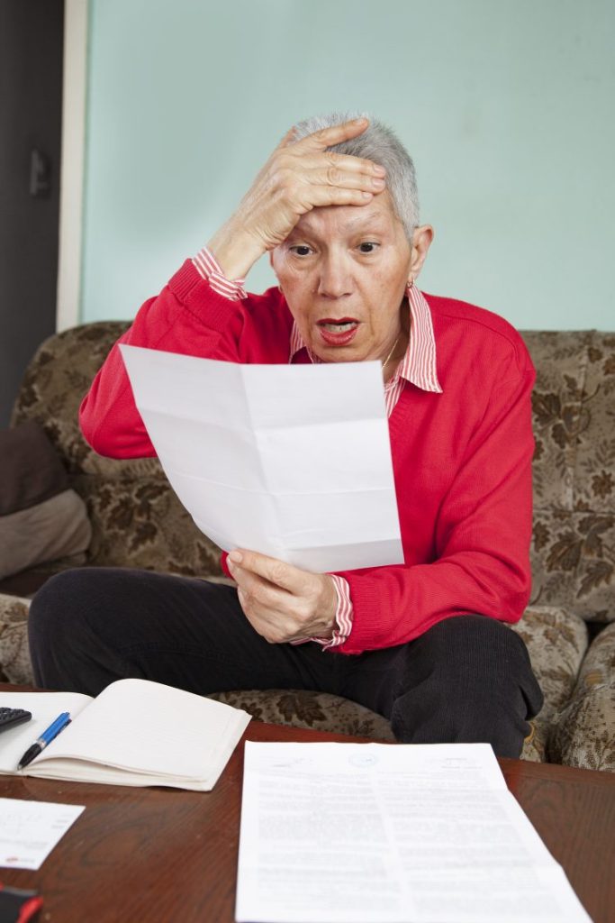 Shocked older woman